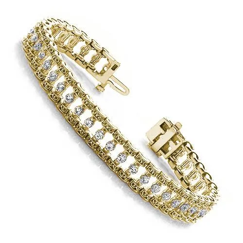 1.09-3.99 CT Round Cut Diamonds - Tennis Bracelet