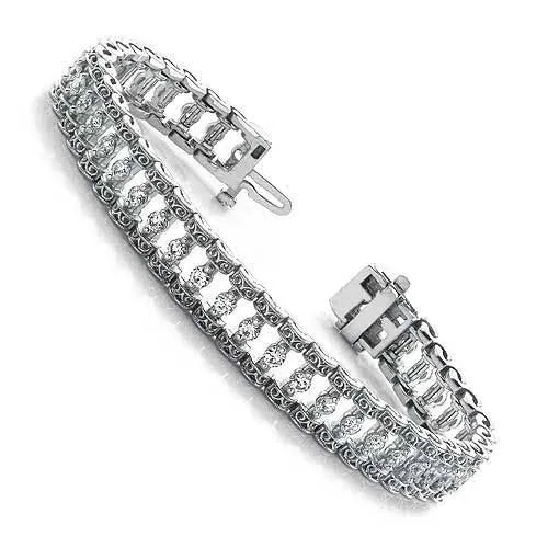 1.09-3.99 CT Round Cut Diamonds - Tennis Bracelet