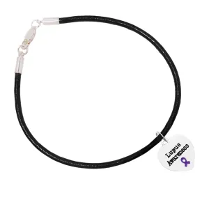 12 Lupus Awareness Heart Leather Cord Bracelets