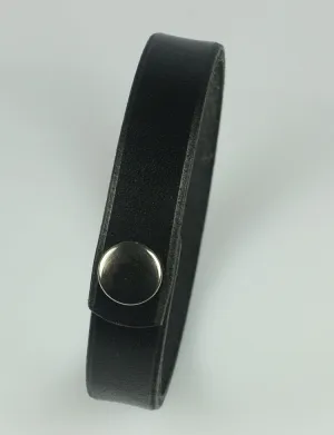 1/2" Wide Black Leather Bracelet