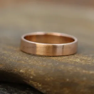 14kt Rose Gold 4x1.2mm Flat Band - Matte Finish