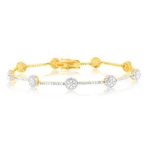 1.5 Carat Diamond Bracelet in 9ct Yellow Gold