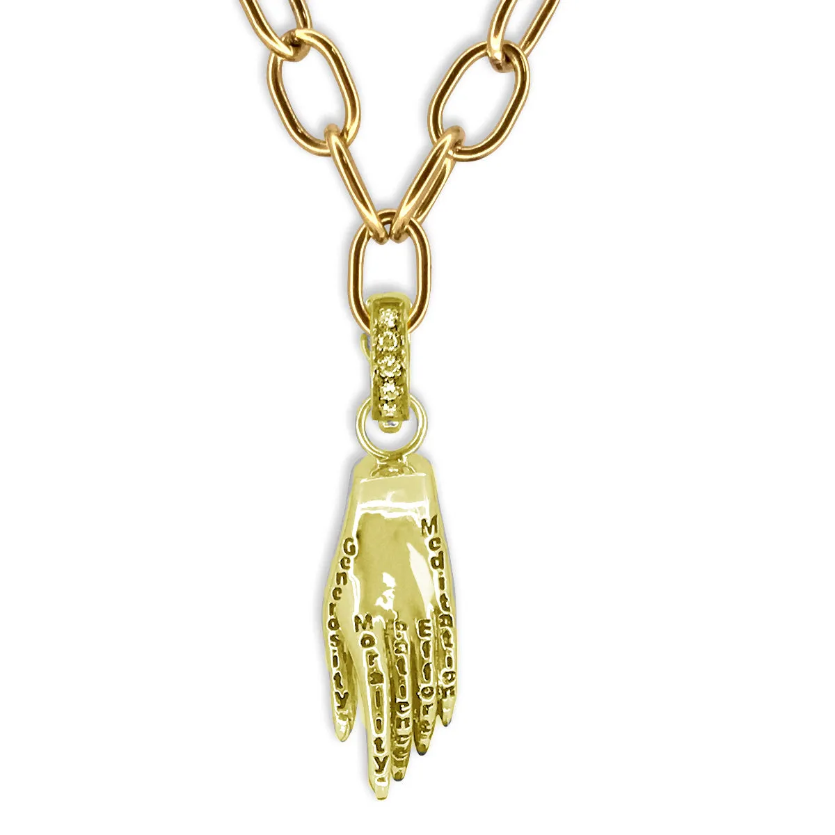 18kt Green Gold Hand of Buddha Reversible Charm