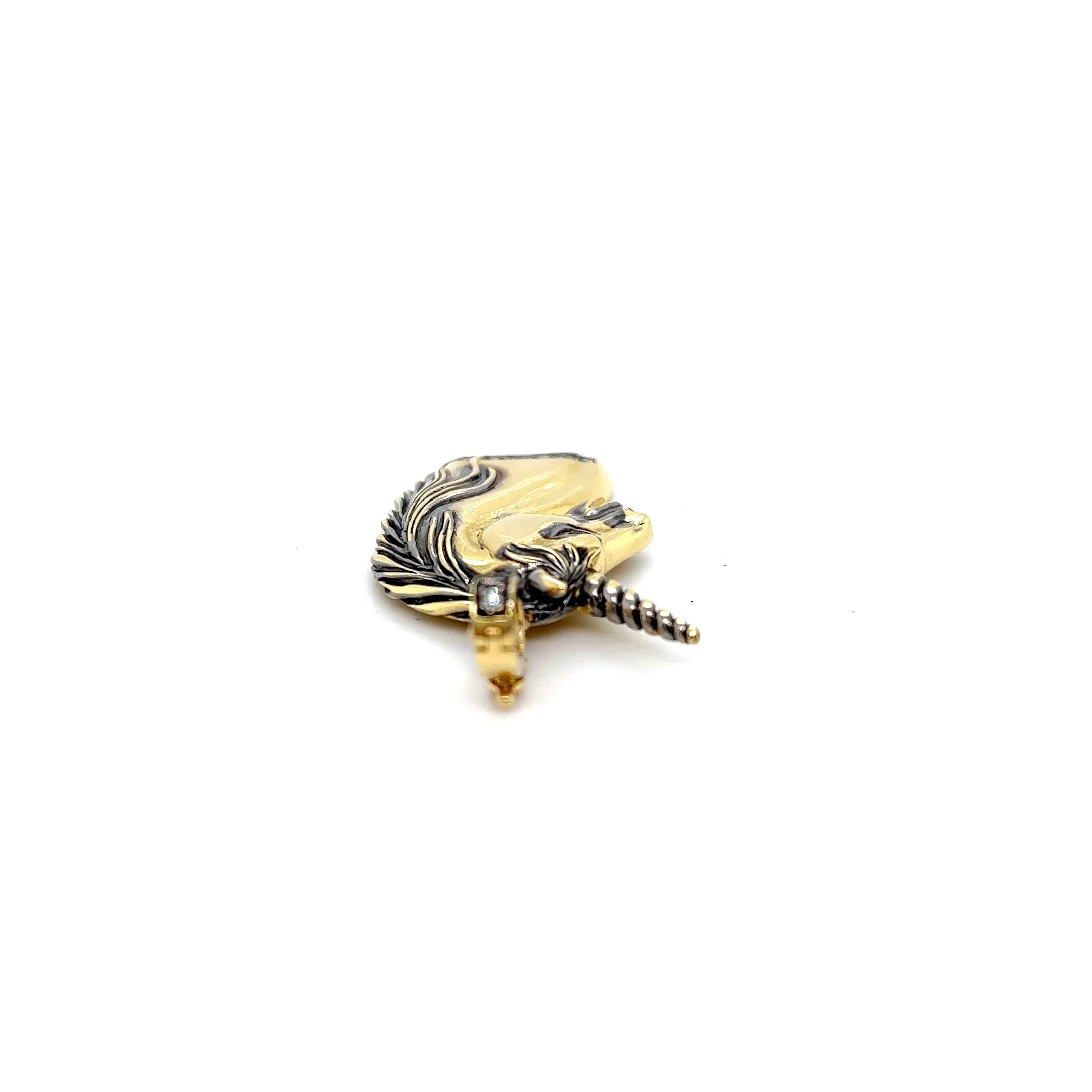 18kt Green Gold Unicorn Head Charm