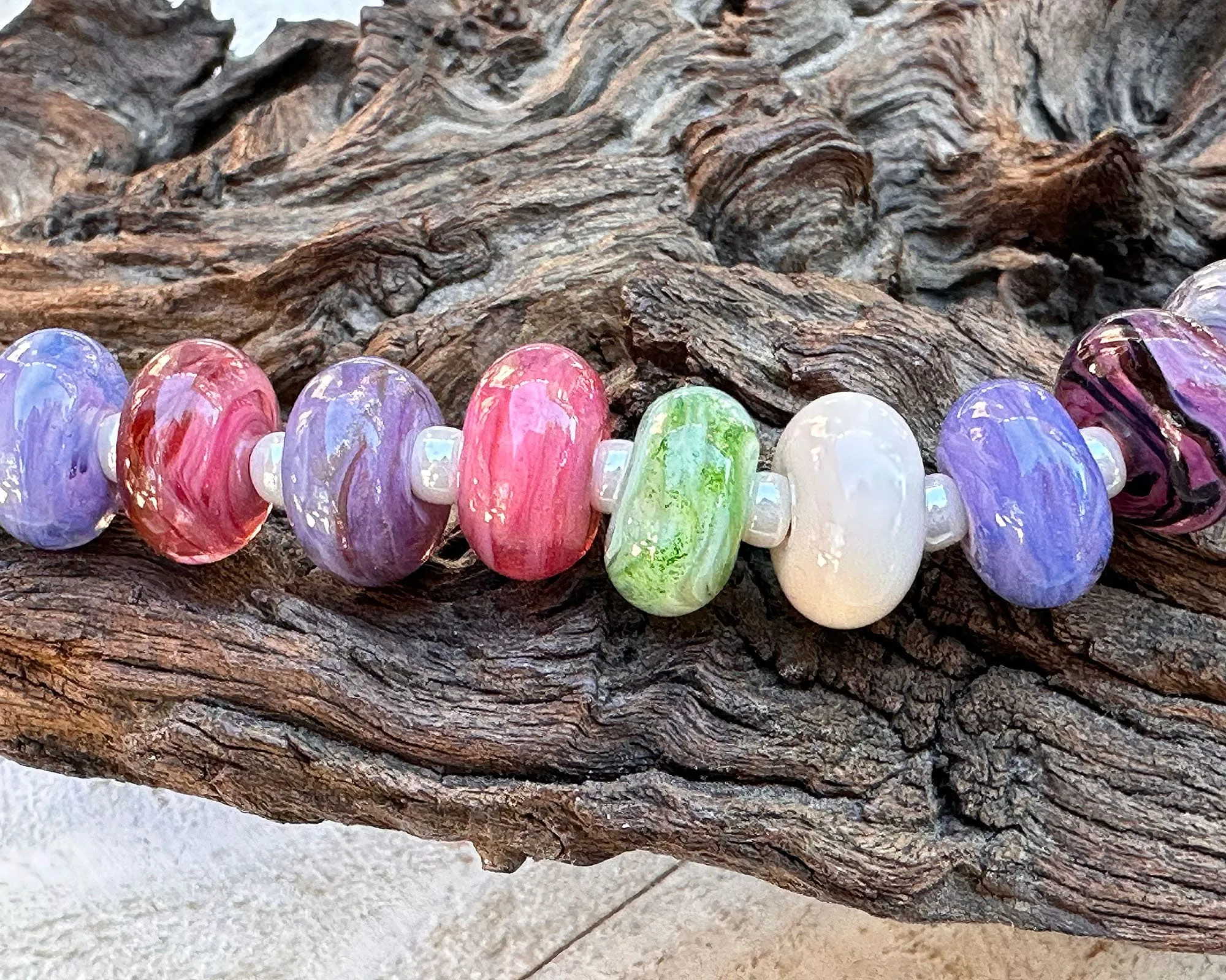 19 Pastel Pink Orphan Lampwork Beads SRA