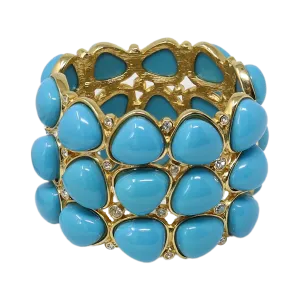 3 Row Turquoise Rounded Bracelet