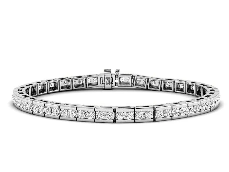 3.50-5.00 CT Round Cut Lab Grown Diamonds - Tennis Bracelet