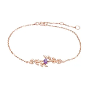 9 karat Rose Gold Amethyst 7zoll Armband