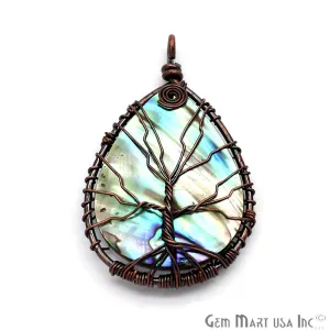 Abalone Pendant,Rose Gold Necklace,Tree of Life Rose Gold Pendant,Bracelets Charms