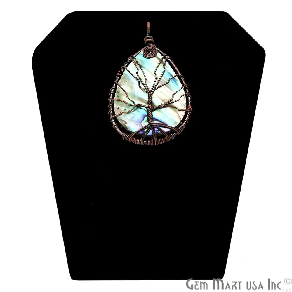 Abalone Pendant,Rose Gold Necklace,Tree of Life Rose Gold Pendant,Bracelets Charms