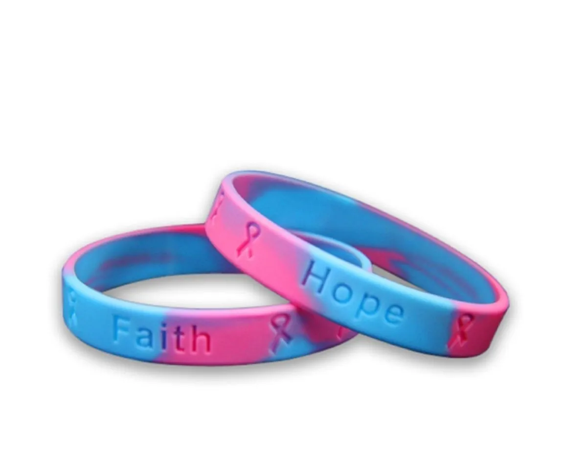 Adult Pink & Blue Silicone Bracelet Wristbands