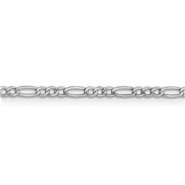 Antique Silver Plated Brass Figaro 2.5mm Chain by Foot (3 feet minimum)