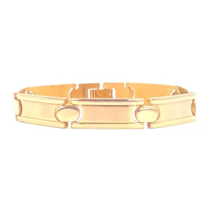 Ashley Gold Stainless Steel Gold Plated Circle Link Men's Bracelet