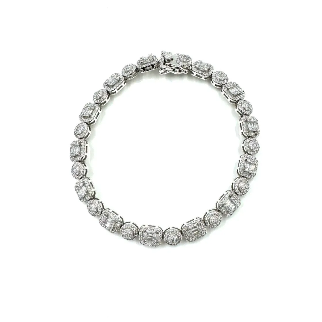 Ashley Gold Sterling Silver Multiple Shape CZ Tennis Bracelet