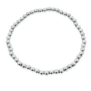 Beaded Bracelet: Silver Plated 4mm: (BS460/4)