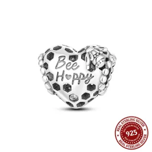 Bee Happy Heart Charm