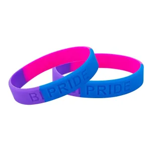 Bisexual Flag Colored PRIDE Silicone Bracelet Wristbands