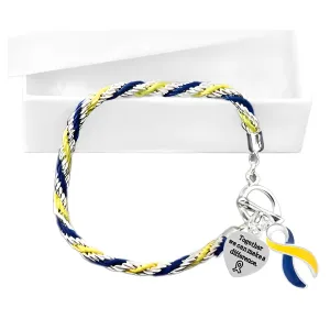 Blue & Yellow Ribbon Rope Bracelets