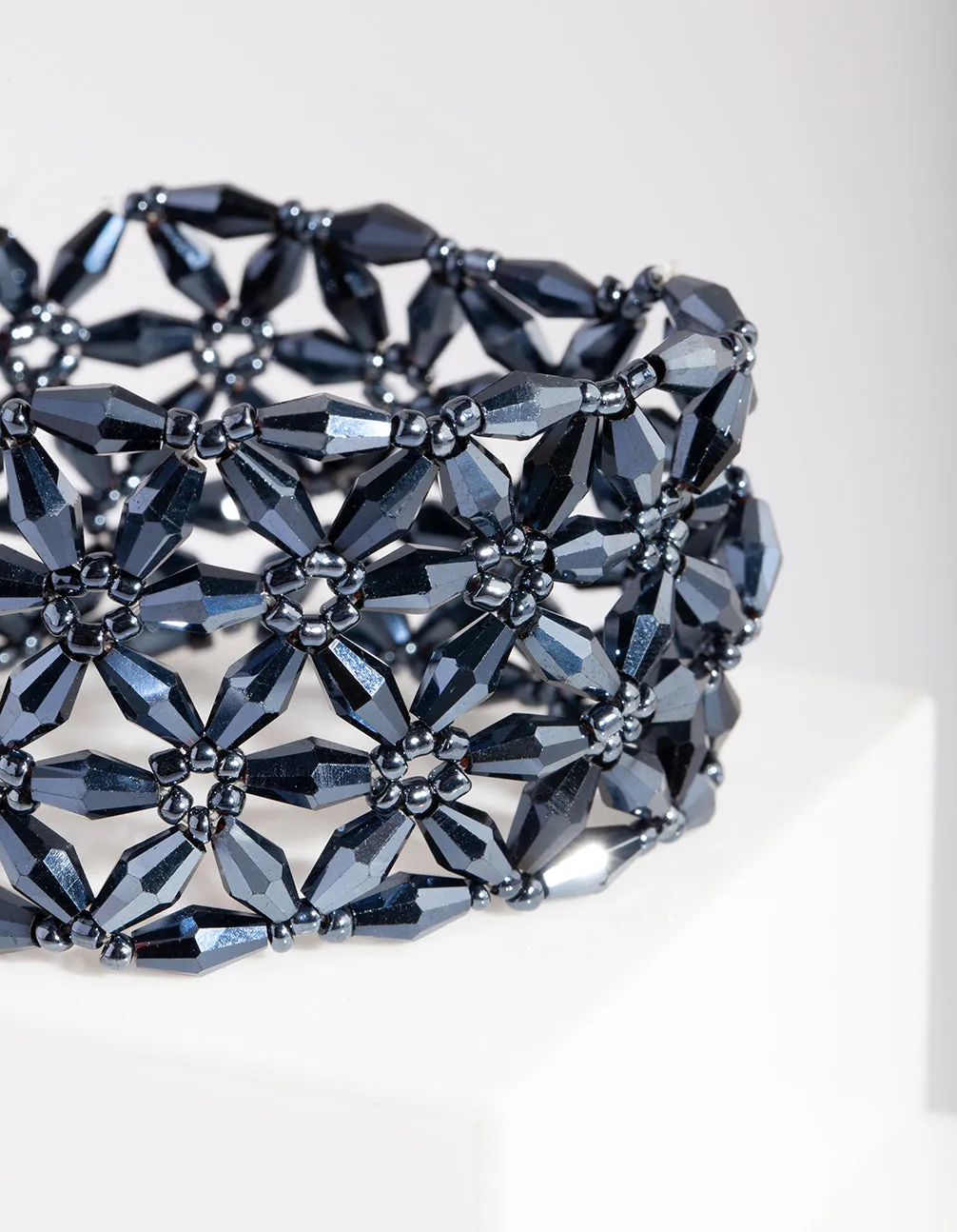 Blue Facet Flower Bracelet