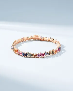 Bold Rainbow Sapphire Tennis Bracelet