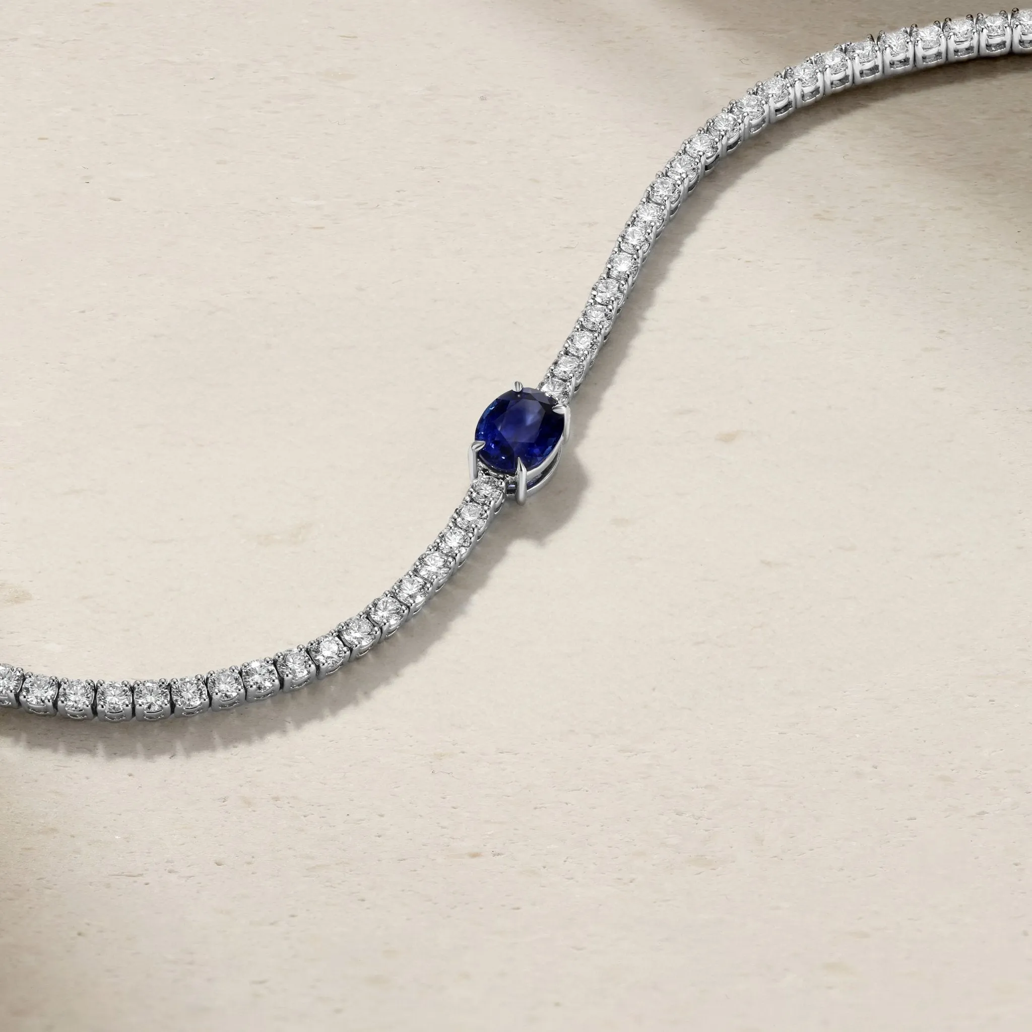 Celeste Sapphire and Diamond Tennis Bracelet