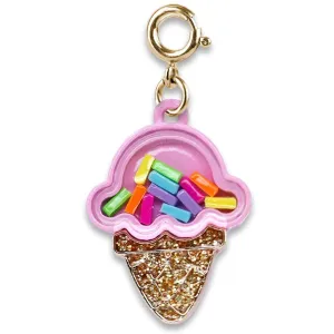 Charmit Gold Ice Cream Cone Shaker Charm - Gold