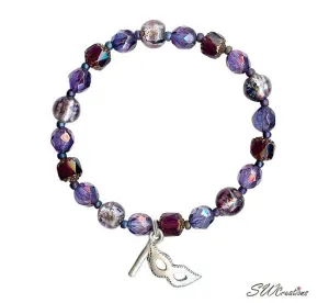 Confetti Multiple Sclerosis Amethyst Mask Beaded Bracelets