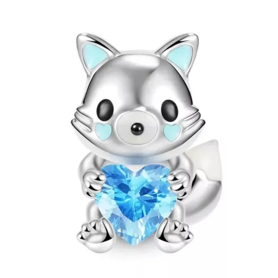 Cute Fox Charm - 925 Sterling Silver