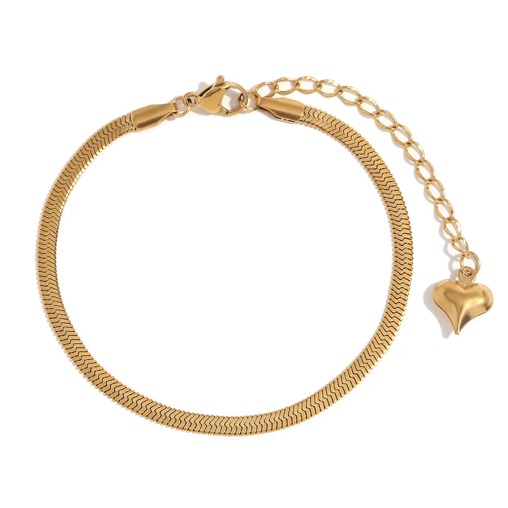 Dainty Gold Layering Bracelets Waterproof, 18K Gold Plated