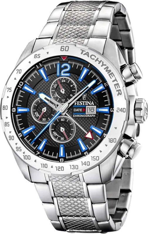 Festina Chrono Sport Stainless Steel Chronograph Mens Watch I Model F20439/5 Quartz Movement