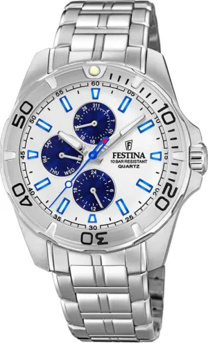 Festina Multifunction Stainless Steel Multifunction Mens Watch I Model F20445/1 Quartz Movement