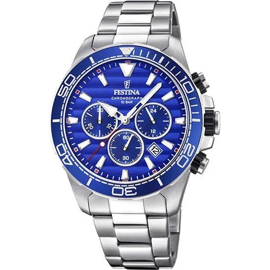 Festina Prestige Stainless Steel Chronograph Mens Watch I Model F20361/2 Quartz Movement