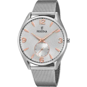 Festina Retro Stainless Steel Analog Mens Watch I Model F6869/1 Quartz Movement