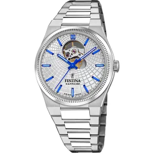 Festina Swiss Made Rive Stainless Steel Analog Mens Watch I Model F20053/1 Automatic Movement