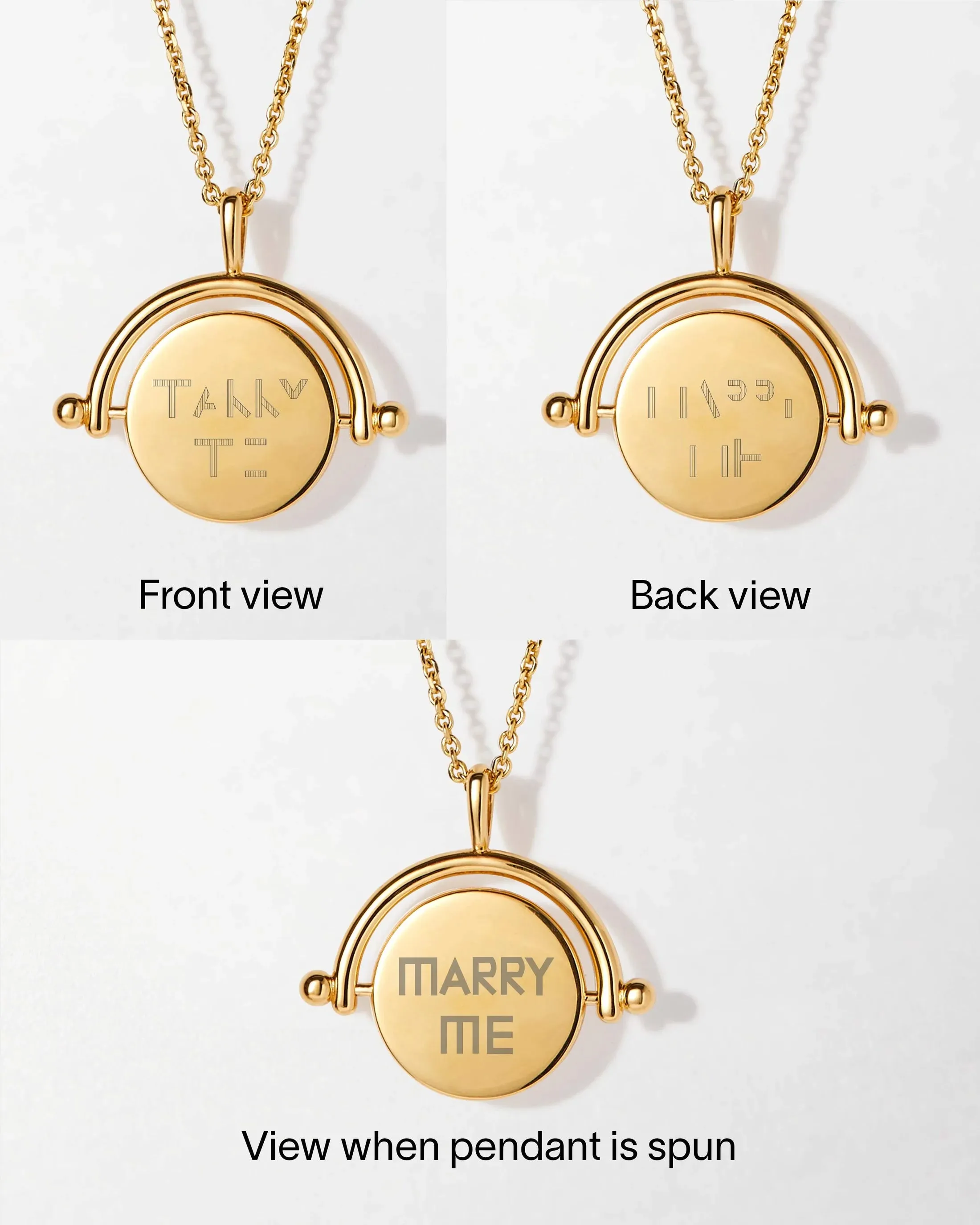 Hidden Message Spinner Necklace