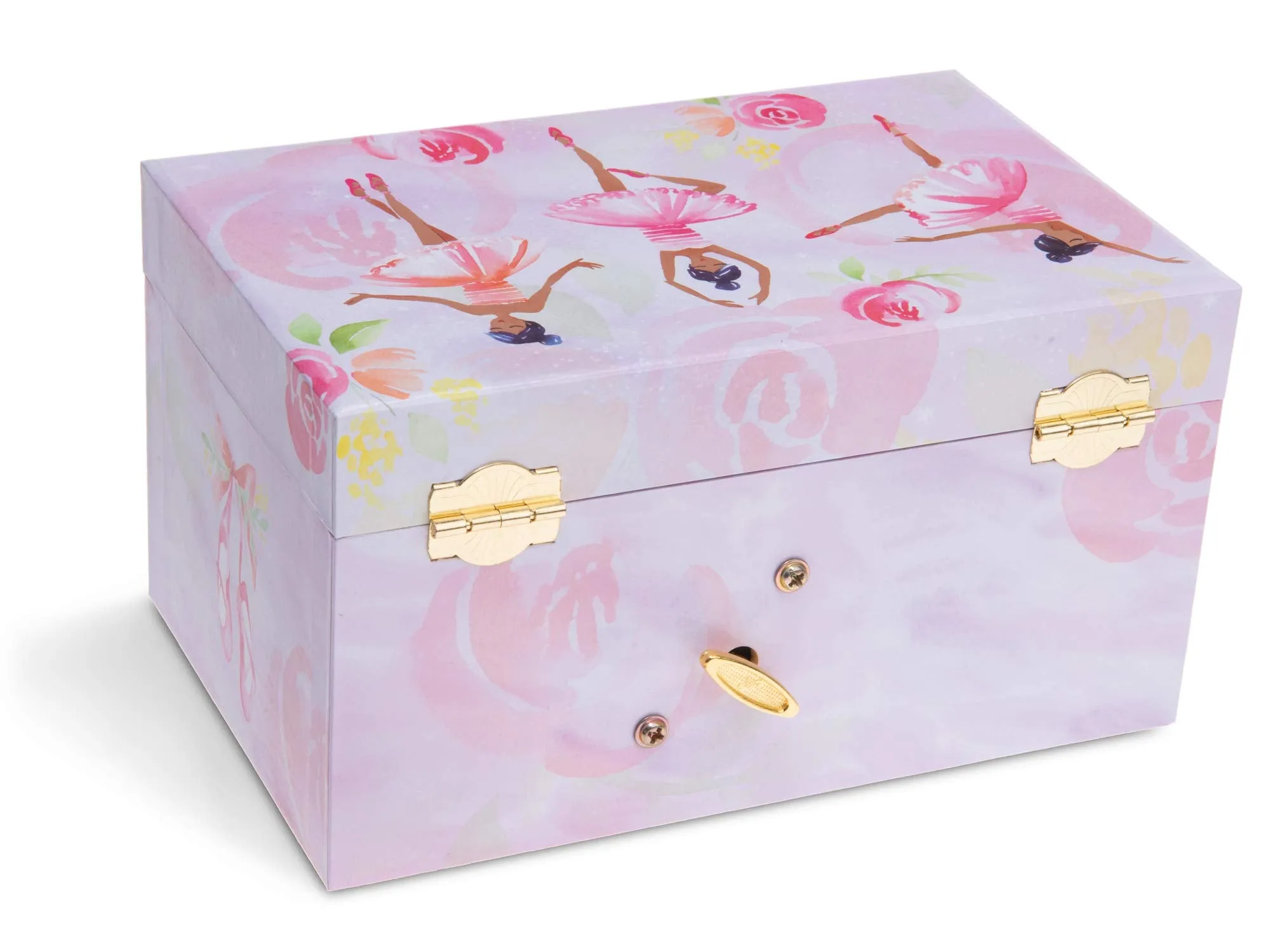 Jewelkeeper Girl's Musical Jewelry Storage Box with Pullout Drawer, Ballerina and Roses