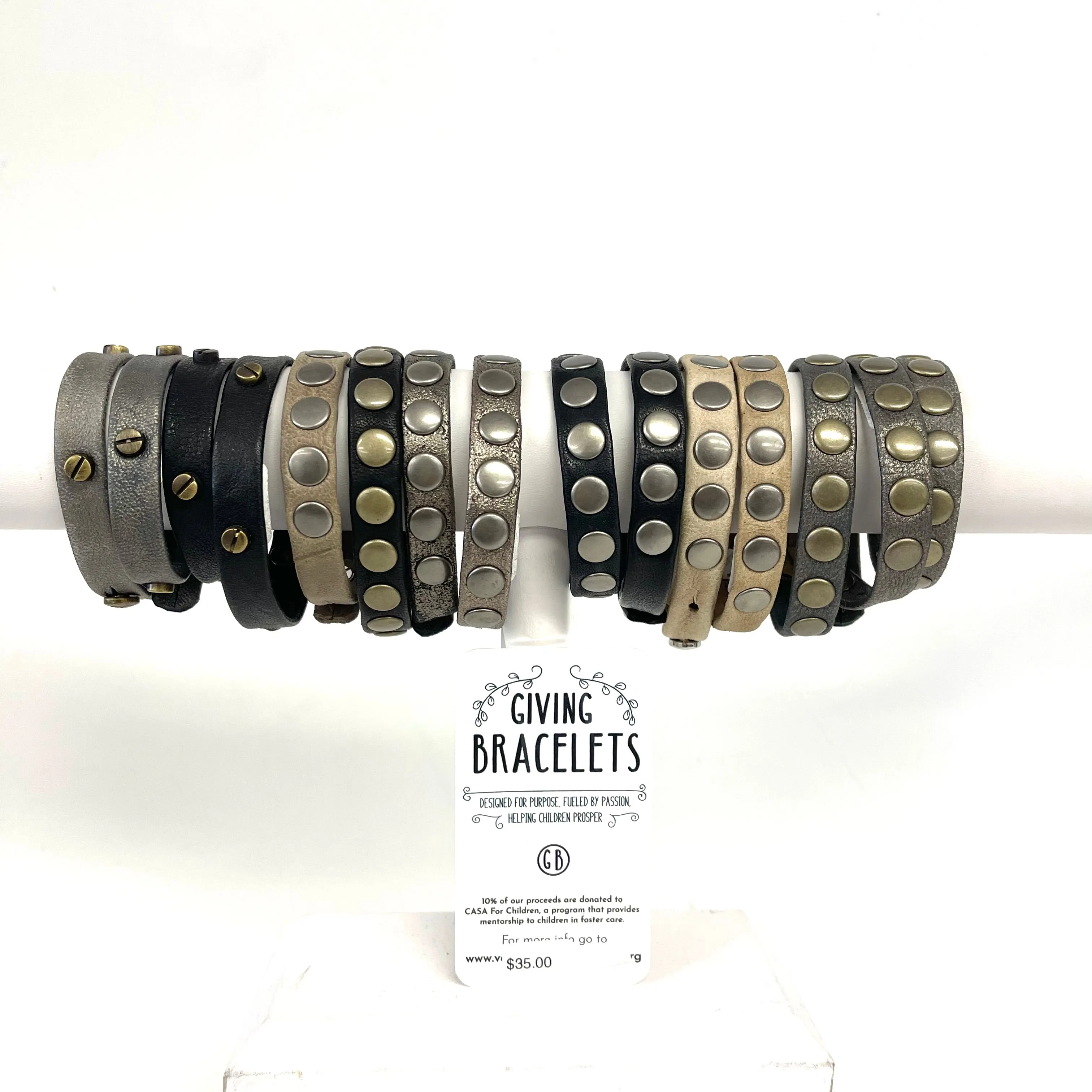 Leather & Rivet Giving Bracelets