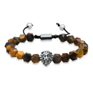 Lion's Head Tiger Eye Hex Bracelet