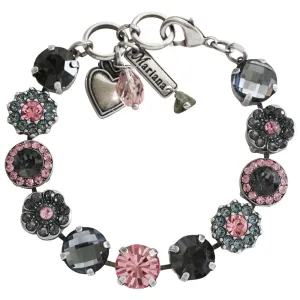 Mariana "Madagascar" Silver Plated Lovable Rosette Crystal Bracelet, 4084 1083