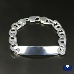 Men's 11 mm's Heavy Sterling Silver ID Mariner Link Bracelet 8.5"