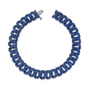 MEN'S BLUE SAPPHIRE PAVE GEO LINK BRACELET