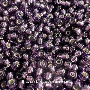 Miyuki Seed Beads 8/0 Silver Lined - choose color