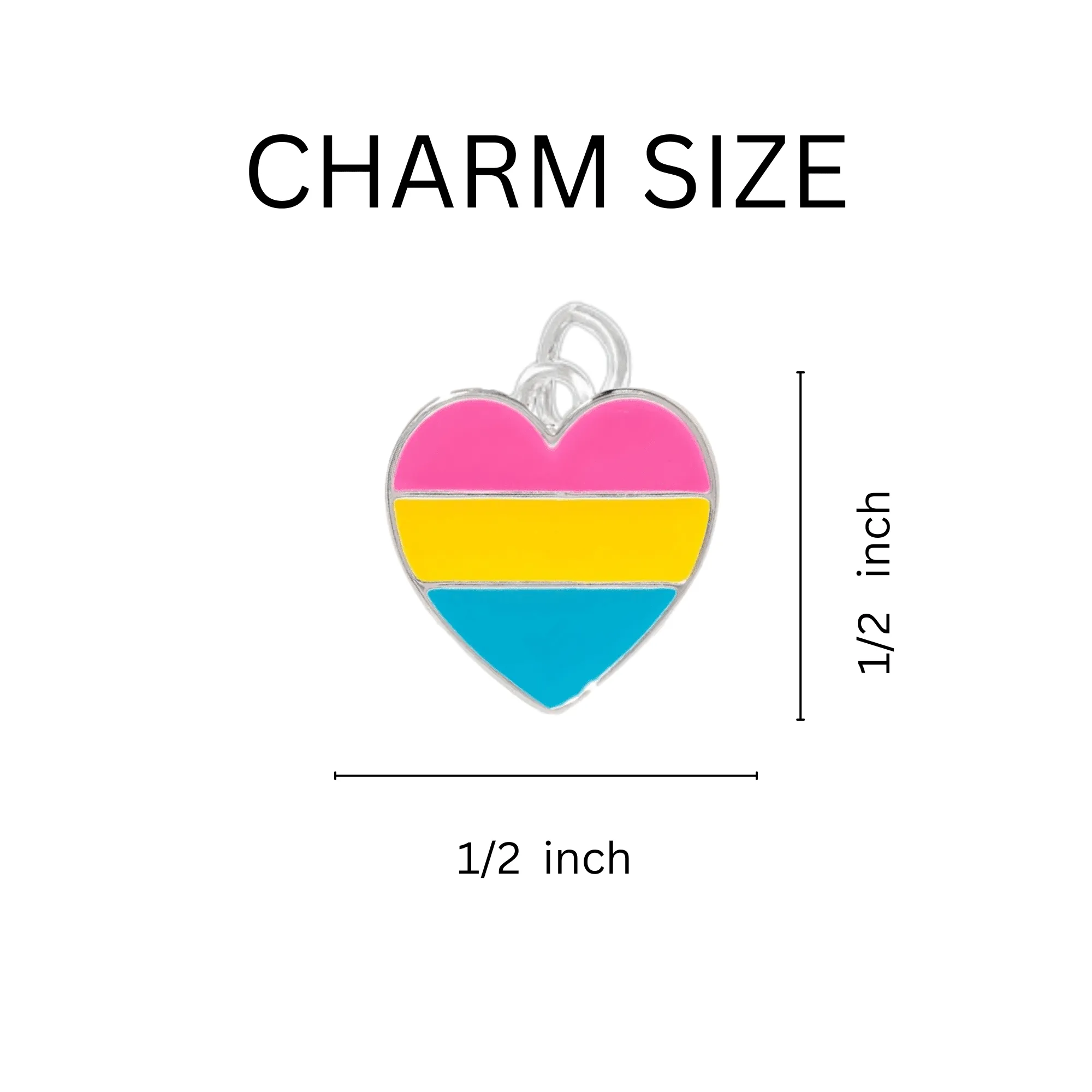 Pansexual Heart Charm Black Leather Cord Bracelets