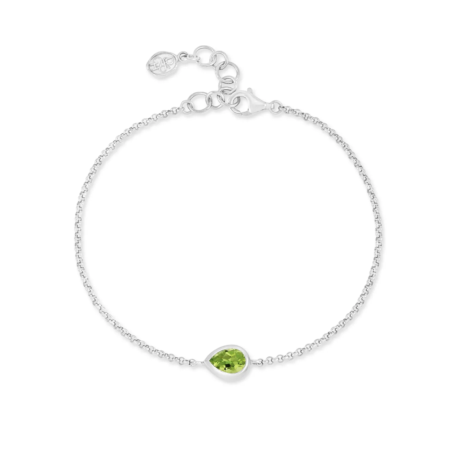 Peridot Pear Chain Bracelet