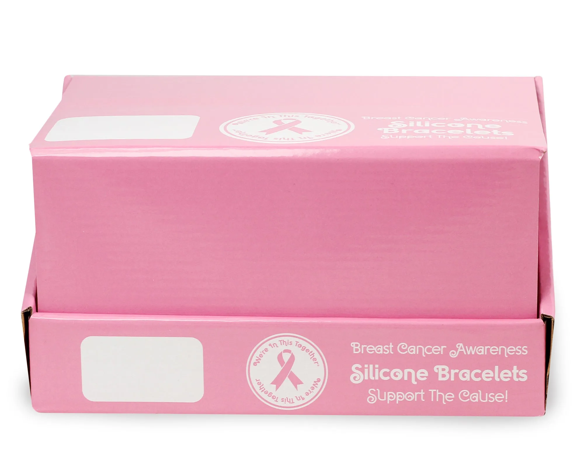 Pink Ribbon Silicone Bracelet Counter Display (12 Cards)