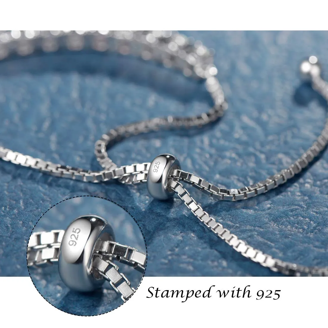 "Eternal Elegance" September Birthstone  Sapphire  Sterling Silver Tennis Bracelet Classic Bolo Chain