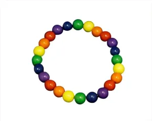 Rainbow Colored Beaded Stretch Bracelets