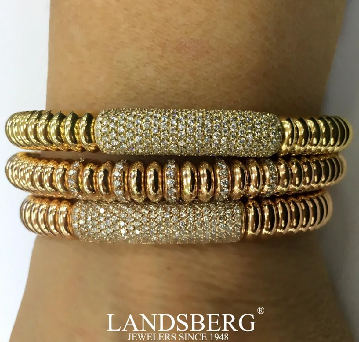 Ribbed Diamond Stretch Bracelet