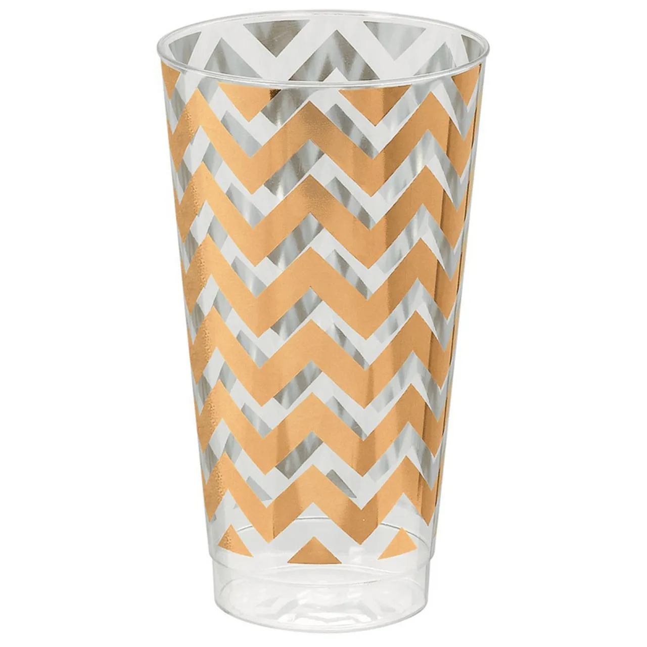 Rose Gold Chevron Premium Plastic Tumbler 473ml 16pk