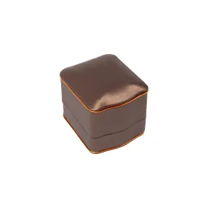 Rose Gold Trim Ring Box Brown